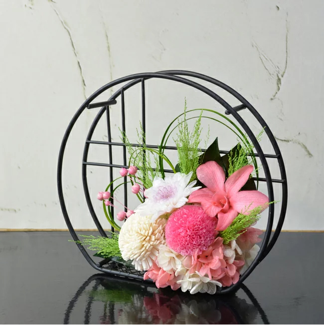 和風プリザーブドフラワー桃音