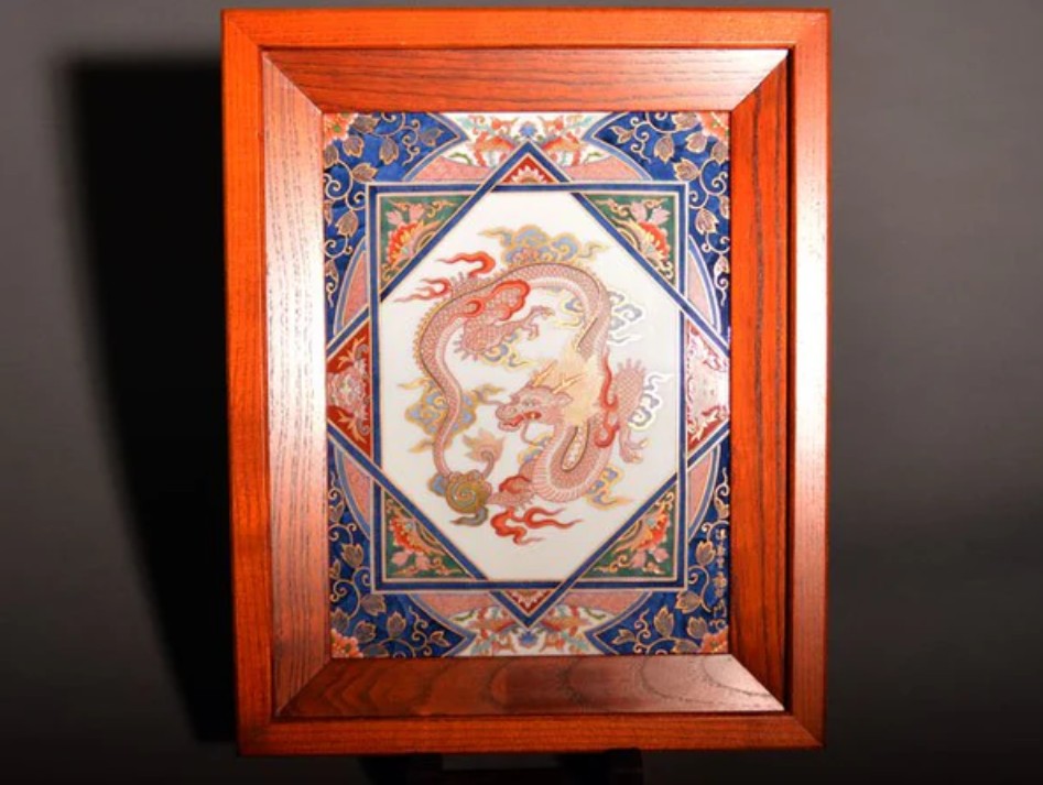 染錦本金龍雲吉祥図